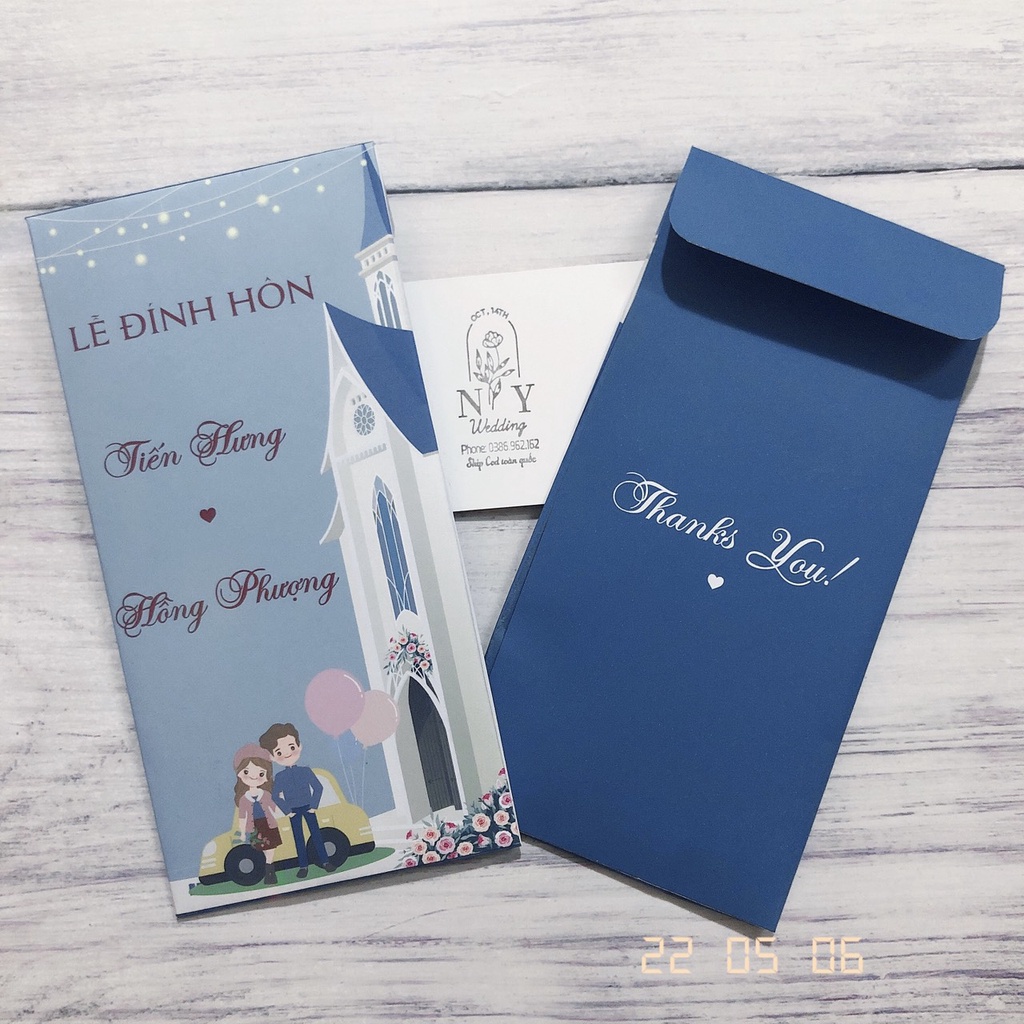 Lì xì đám cưới - Lì xì trao duyên nhiều mẫu in tên dâu rể