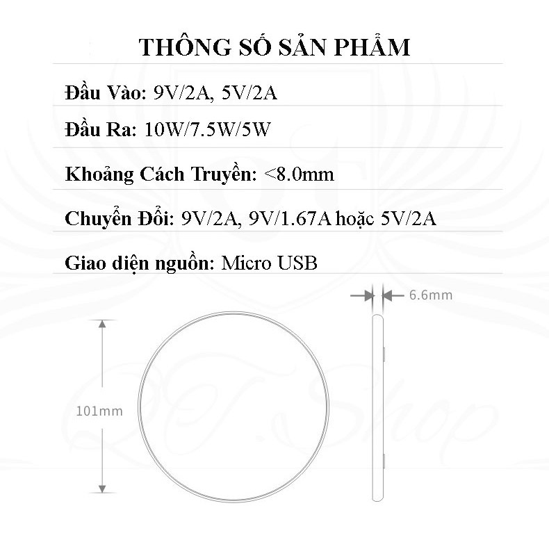 [SẠC NHANH 18W] Sạc Không Dây Cho iPhone 8/8Plus/X/XS/ 11 Pro Max, Samsung, Xiaomi, Oppo, Android QT