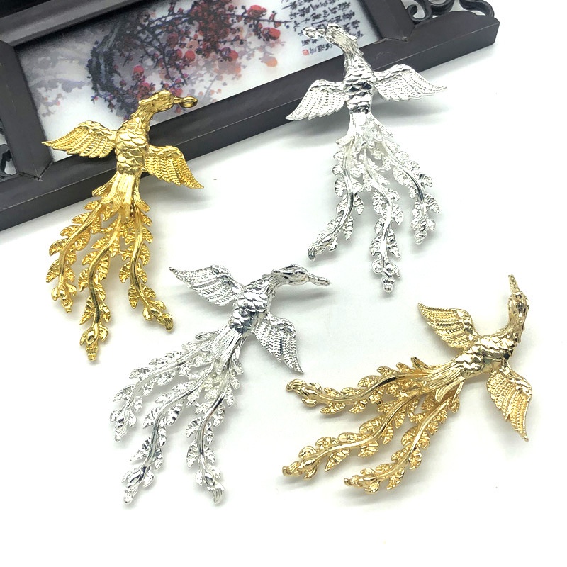 (1 cái)Phiến đúc phượng hoàng 71*42mm, Nguyên liệu làm trang sức cổ trang, Nguyên liệu diy