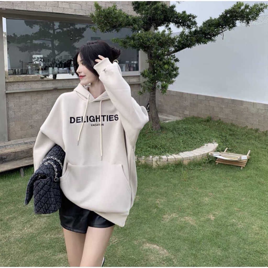 Áo hoodie DELIGHTIES Miuzi nam nữ,áo unisex vải nỉ bông dày DT039