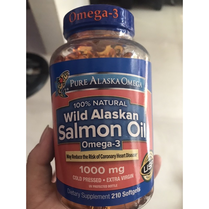 Viêndầu cá hồi Alaskan Salmon Oil Omega 3 1000mg 210 viên ( xách tay Mỹ )