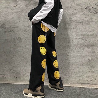 QUẦN JOGGER CARTOON PANT UNISEX, QUẦN HOẠT HÌNH MẶT CƯỜI DÀI LƯNG THUN XUÔNG RỘNG CO GIÃN THỜI TRANG DỄ THƯƠNG