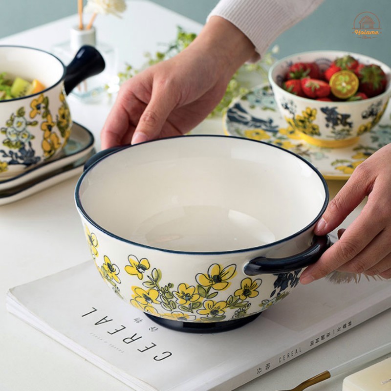 Bát đĩa đẹp họa tiết hoa mai vàng– phụ kiện bàn ăn sang trọng