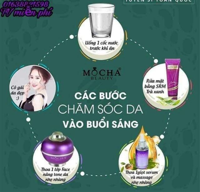 COMBO TRẮNG DA SỮA RỬA MẶT.  SERUM DIỆP LỤC.  FACE VIP TUYẾT SỮA MOCHA