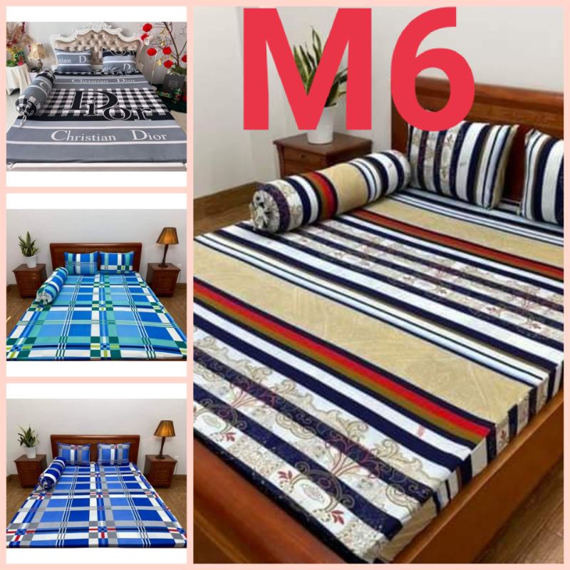 Bộ ga thun hàn quốc m6 mẫu thương hiệu,kẻ sọc