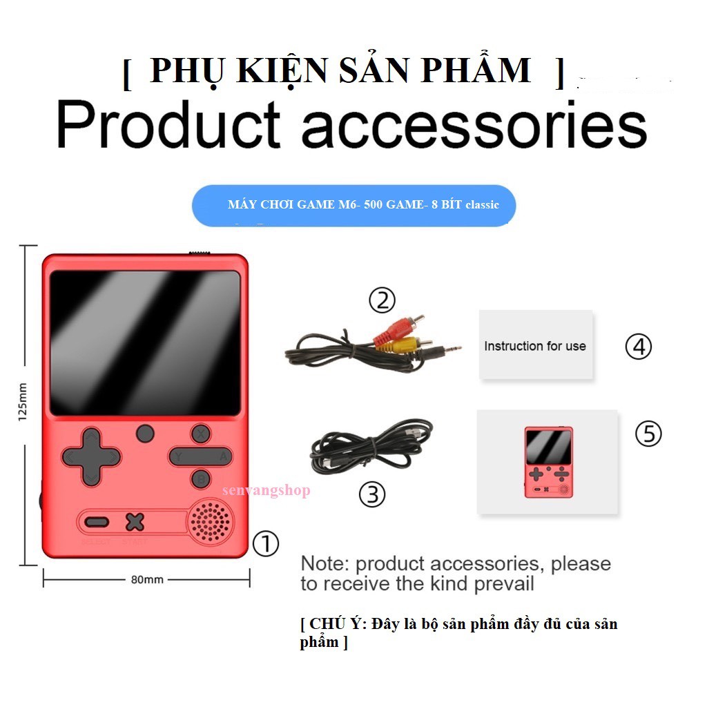 Máy Chơi Game Cầm Tay M6 tích hợp 500 trò chơi kinh điển Clasic - 8 bít - màn hình 3inch - senvangshop | BigBuy360 - bigbuy360.vn