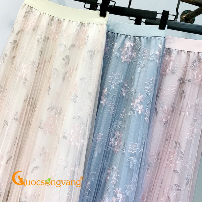 Chân váy ren chân váy maxi hai lớp GLV072 Cuocsongvang