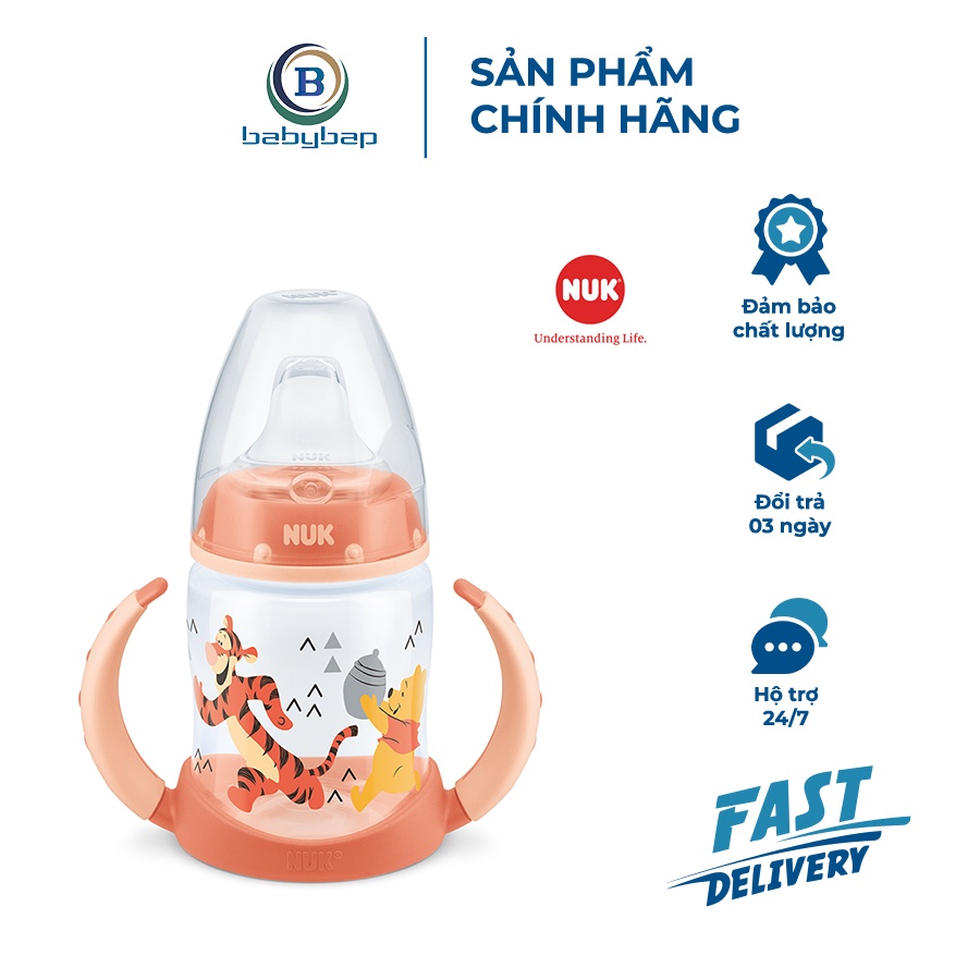 Bình Tập Uống NUK PP Disney 150ml Đầu Hút Silicone Y Tế Mềm, Độ Bền Tốt