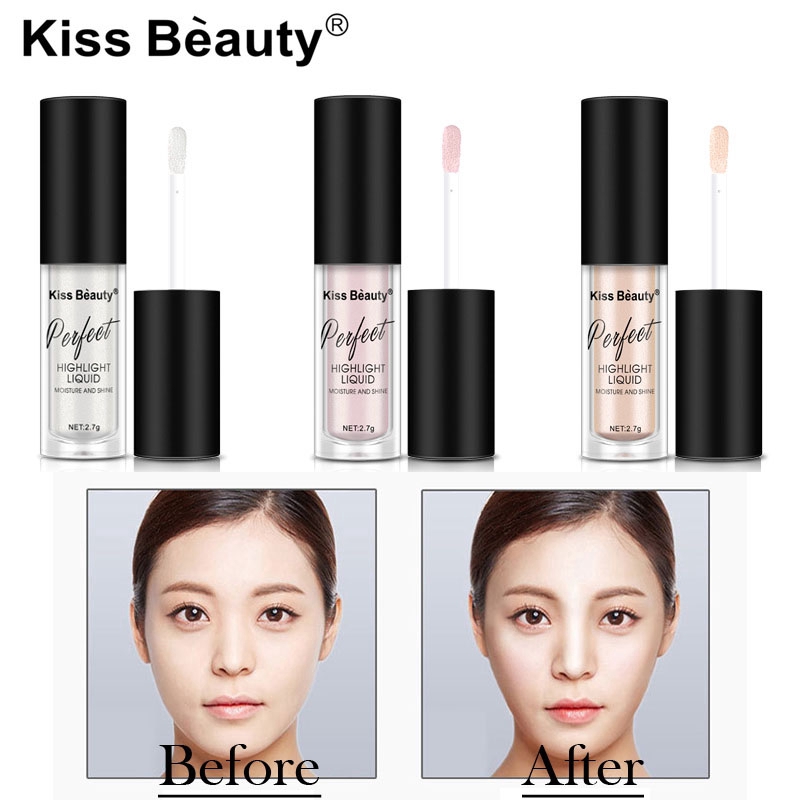 [Hàng mới về] Kem bắt sáng / tạo khối dạng lỏng Kiss Beauty làm sáng da che khuyết điểm hiệu quả
