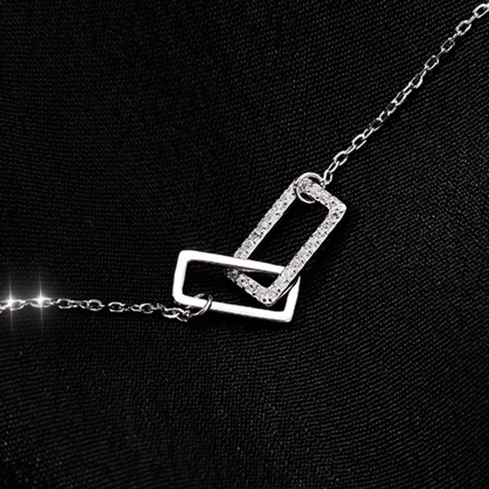 Vòng cổ Mặt Vuông Màu Vàng/Bạc Đơn Giản Sang Trọng Cho Nữ