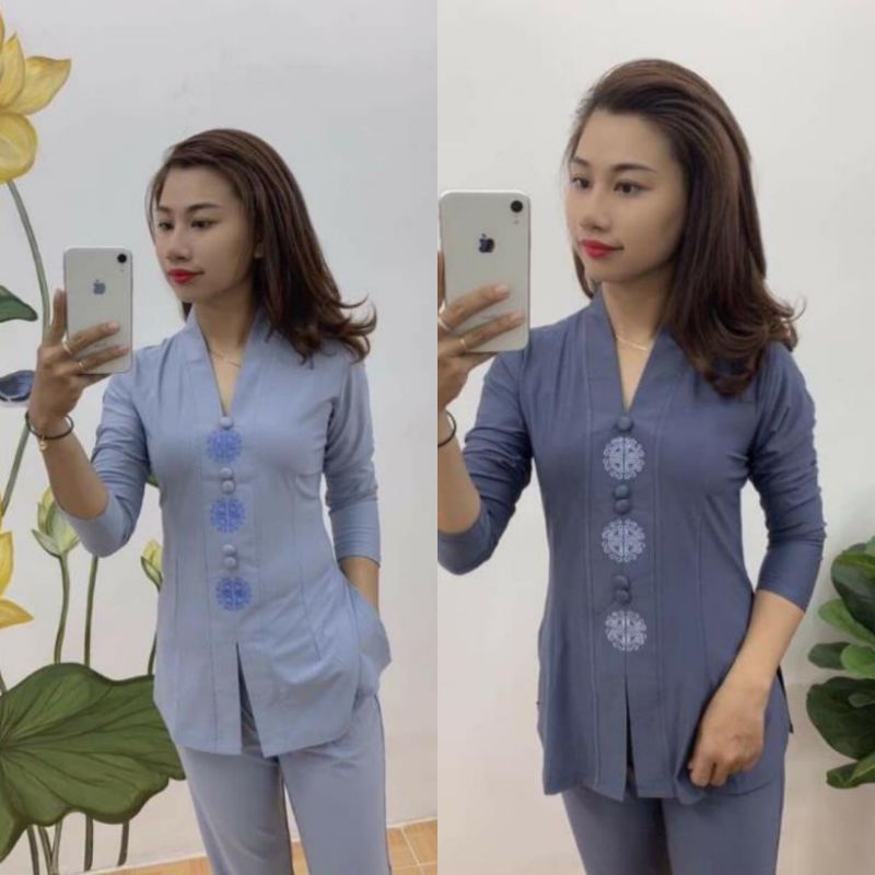 Đồ Lam Đi Chùa- Mẫu Thun Đồng Tiền- Hàng Loại 1 Cao cấp