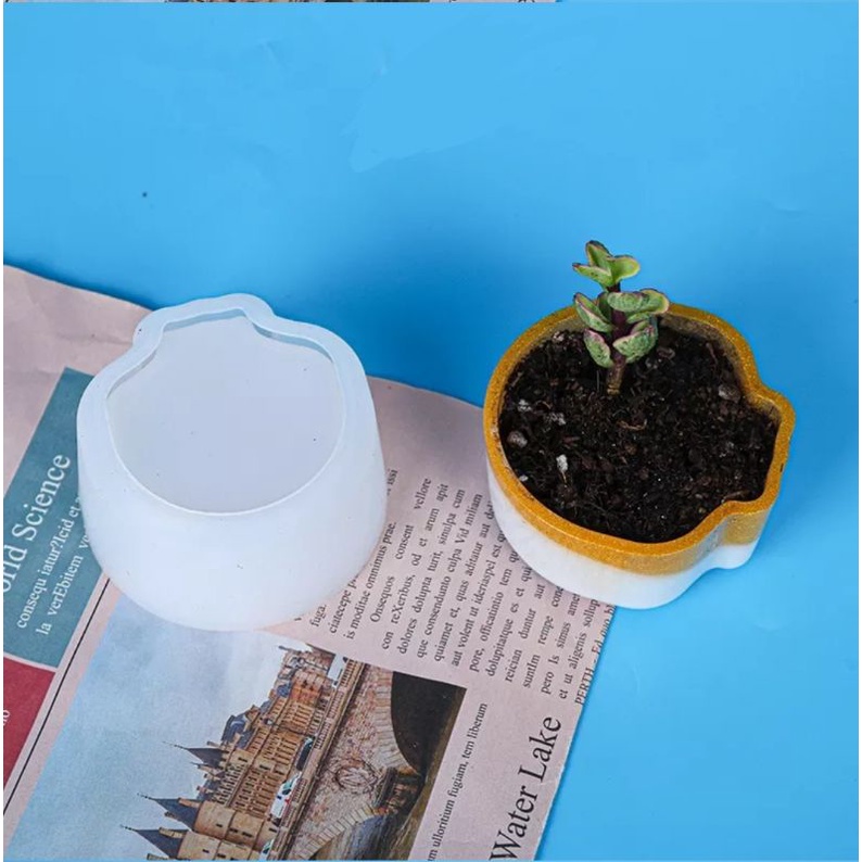 Khuôn silicone làm chậu cây/ đồ đựng hình tim, sò, ngôi sao trong thủ công Resin, nến, xi măng, jesmonite...
