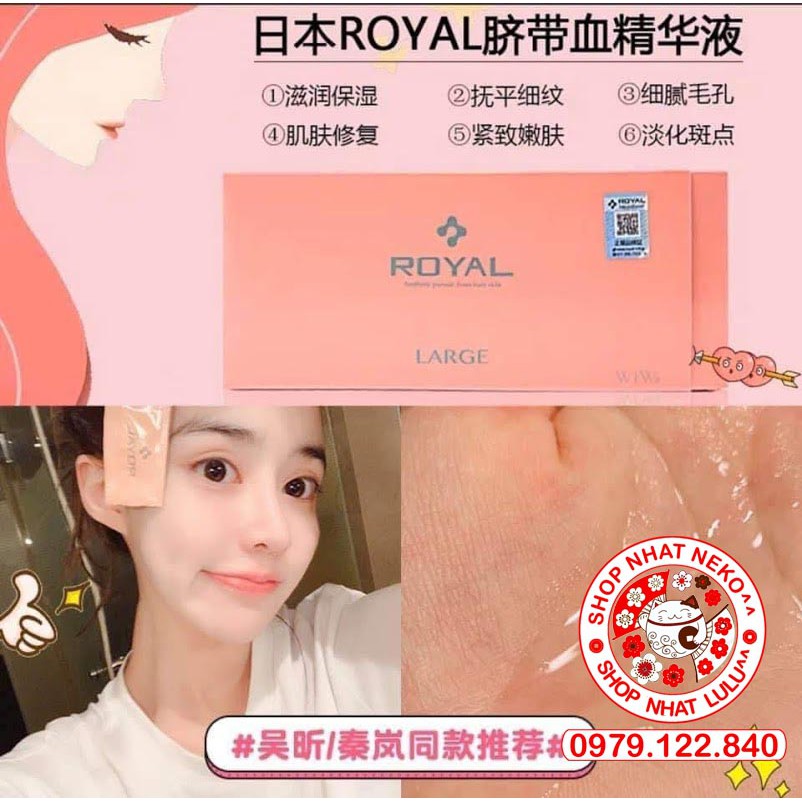 [Tách Lẻ 1 gói] Mặt Nạ tinh chất Serum nhau thai cuống rốn Royal Large Placenta Nhật bản