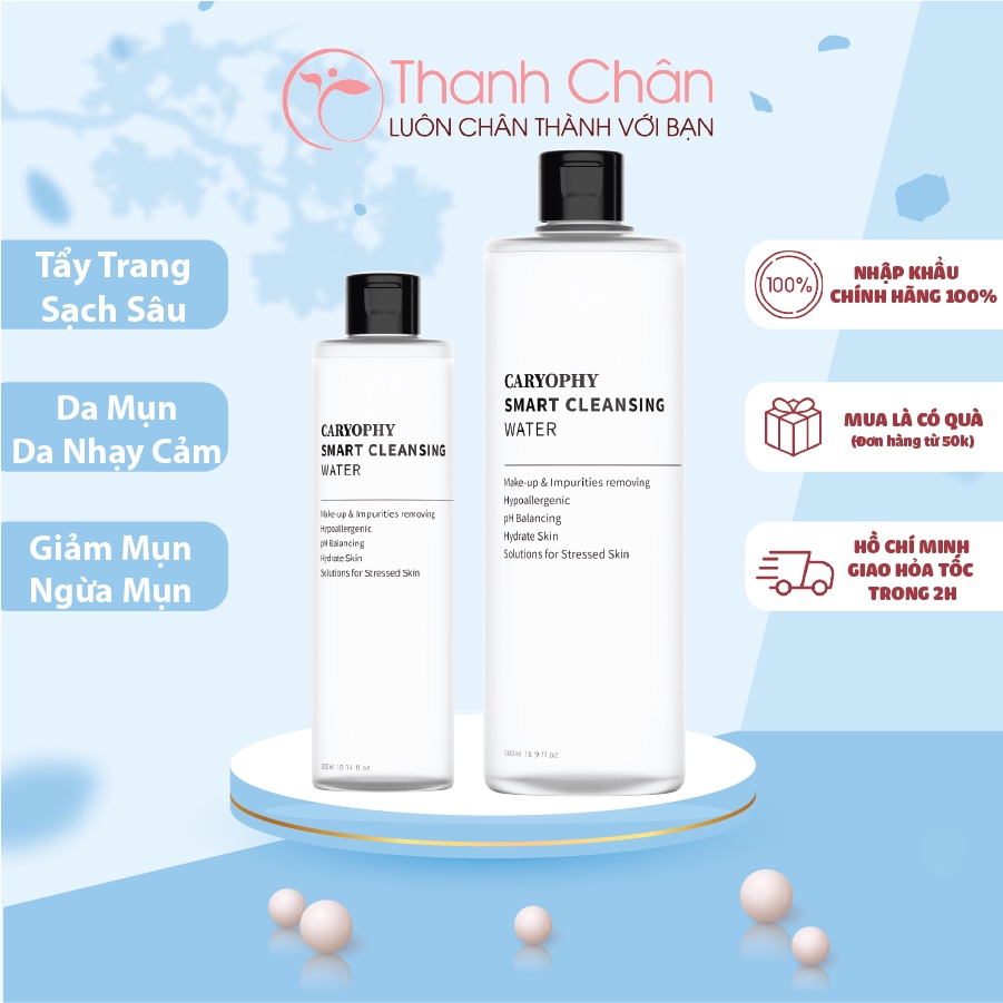 Nước Tẩy Trang Cho Da Dầu Mụn, Nhạy Cảm Caryophy Smart Cleansing Water 300ml / 500ml