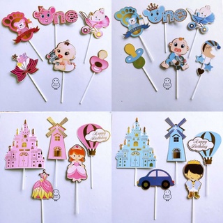 Combo 10 set cắm em bé trang trí bánh kem sinh nhật, bánh kem thôi nôi, em bé lâu đài topper cake