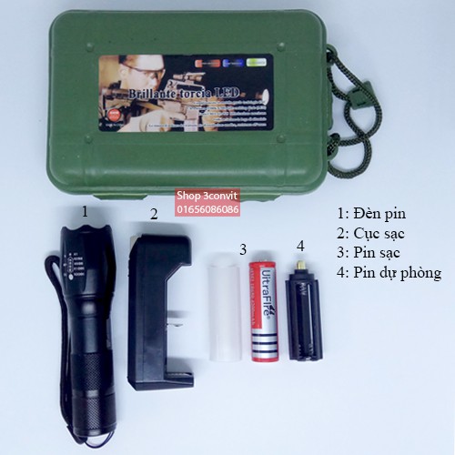 ĐÈN PIN SIÊU SÁNG ULTRA FIRE A100-XML T6