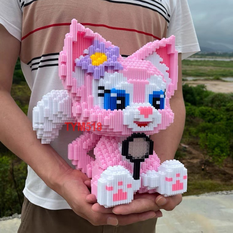 Xếp hình cáo hồng thỏ tím Stella Lou cỡ lớn 26cm nhân vật hoạt hình nano 3D lắp ráp mô hình cỡ lớn Chuẩn Mẫu