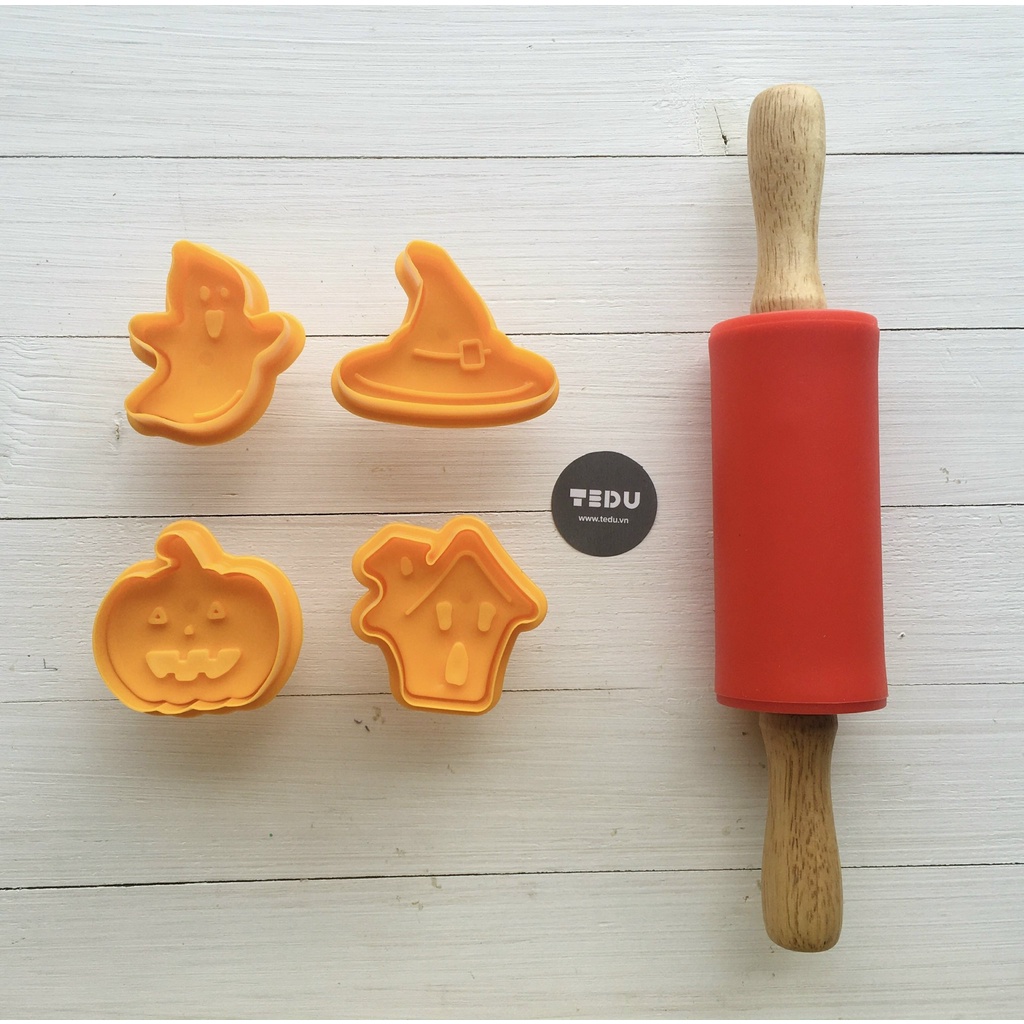 Bộ khuôn ấn Halloween chơi bột nặn đất nặn an toàn TEDU