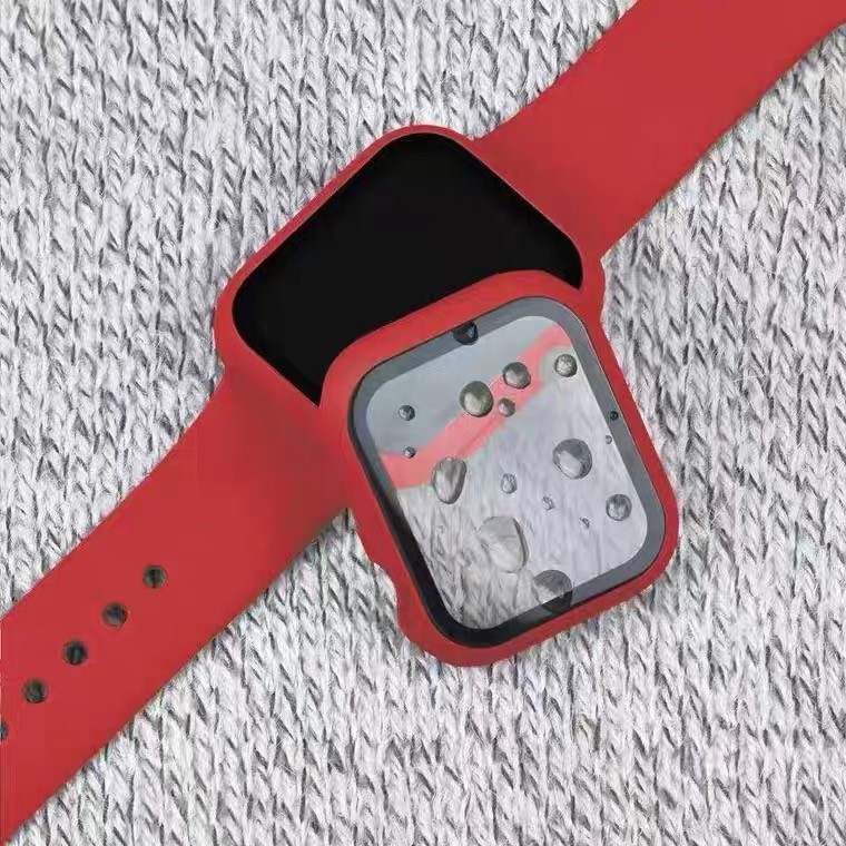 Dây đeo silicone kèm ốp bảo vệ mặt đồng hồ thông minh thích hợp cho Apple Iwatch Series 5 4 3