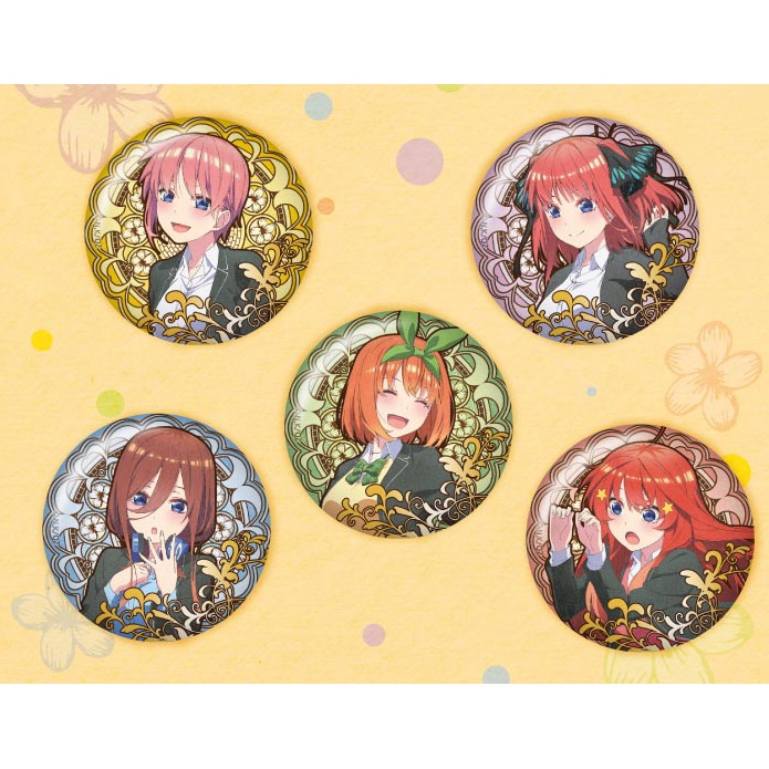 Huy hiệu IN HÌNH Gotoubun no Hanayome Nhà có năm nàng dâu anime chibi dễ thương tiện lợi