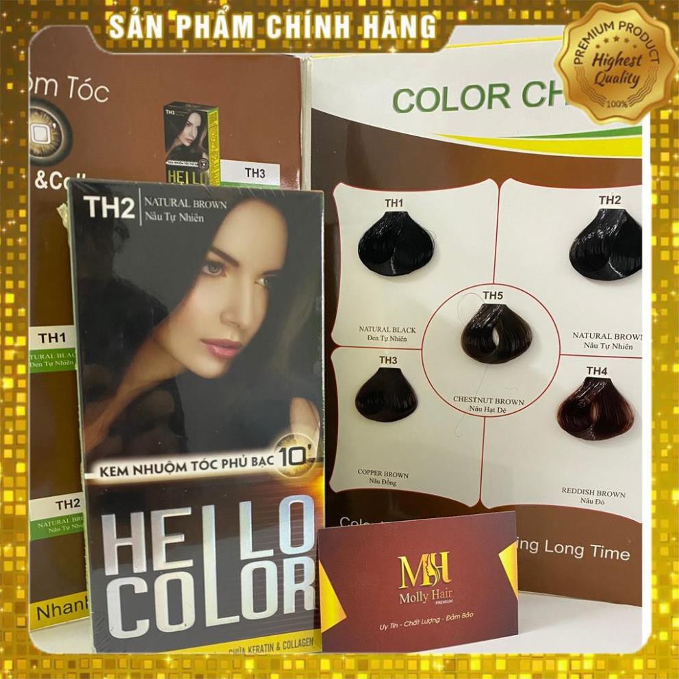 [HÀNG TỐT] KEM NHUỘM PHỦ BẠC CAO CẤP HELLO COLOR - 60ml x2