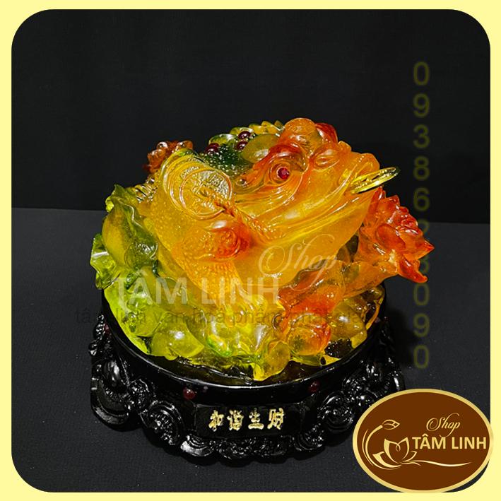 Cóc Ngậm Tiền Thiềm Thừ Phong Thủy đế  xoay 360 độ đặt ban thần tài.