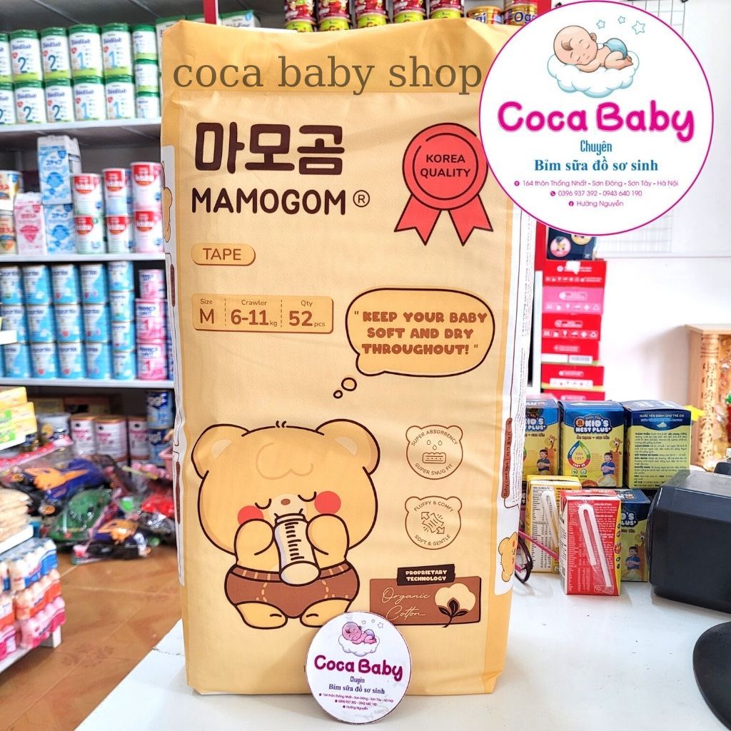 Tã/ Bỉm MAMOGOM hữu cơ cao cấp công nghệ Hàn Quốc dán/ quần đủ size S62/M52/M48/L44/XL40/XXL38