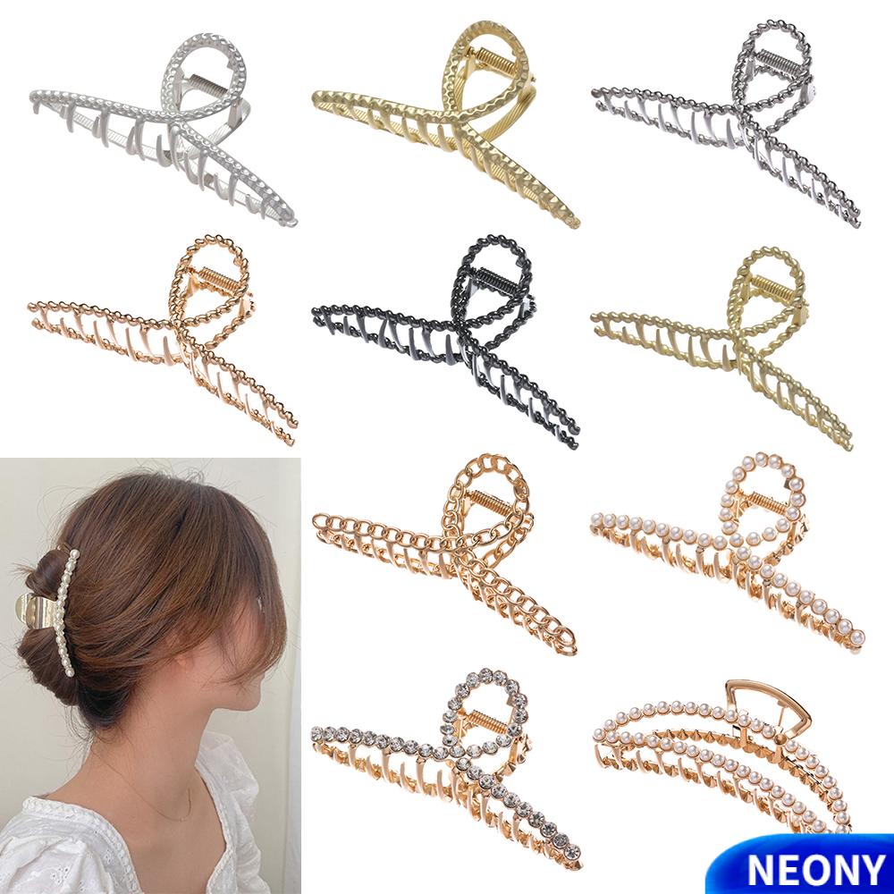 Kẹp Tóc Kim Loại Đính Ngọc Trai Thời Trang Cho Nữ