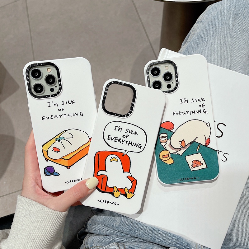 Ốp điện thoại silicon mềm in họa tiết chú vịt thích hợp CASETIFY Cho iPhone 7 8 Plus X XS XR 11 12 13 Pro Max SSEBONG