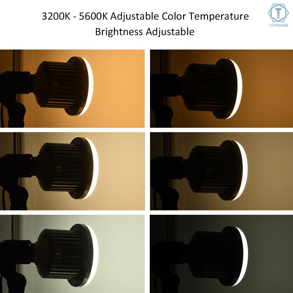 Đèn Led có thể điều chỉnh độ sáng/ màu/ nhiệt độ E27 50W 3200K~5600K kèm điều khiển từ xa tiện lợi dành cho Studio ảnh