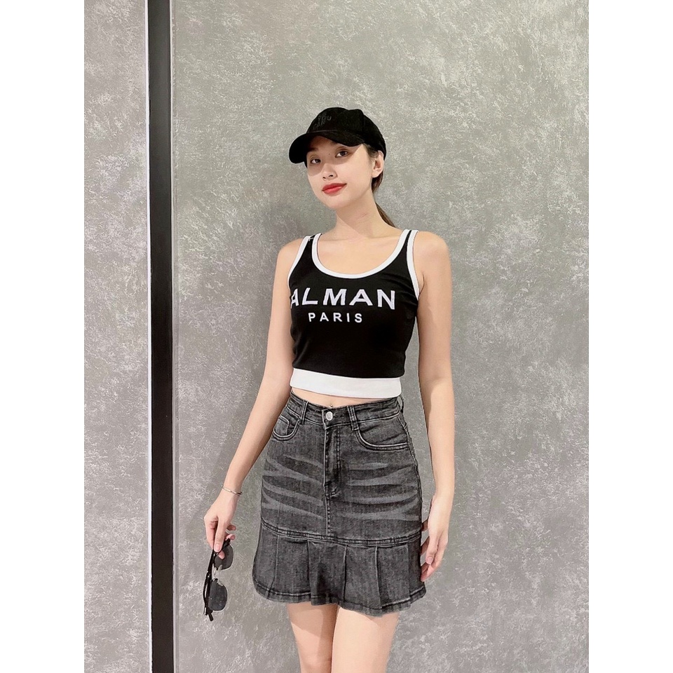 Váy quần jean có quần trong là chất jean luôn túi kiểu xinh xắn