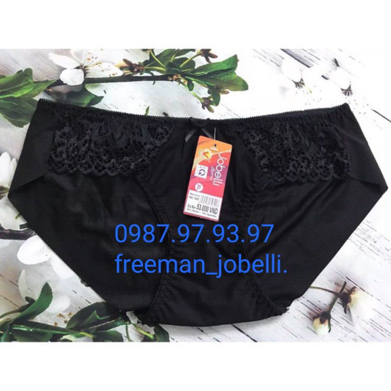 Quần xì Jobelli 1267,hình thật +video, quần lót nữ lưới lụa dập gân phối ren