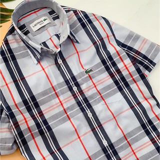 [ẢNH THẬT] [XẢ KHO] Áo sơ mi kẻ Lacoste chất cotton