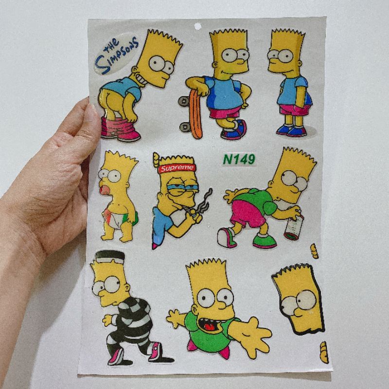 Tem nổi simpson tạo dáng cao cấp dán xe máy, ô tô, mũ bảo hiểm chống thấm nước, chống bay màu
