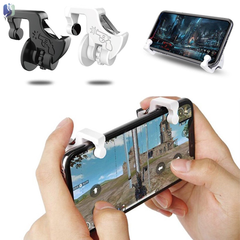 Yy 1 Pair Phone Holder Gamepad Trigger Fire Button Smart Phone Joysticks Games Controller for PUBG @VN