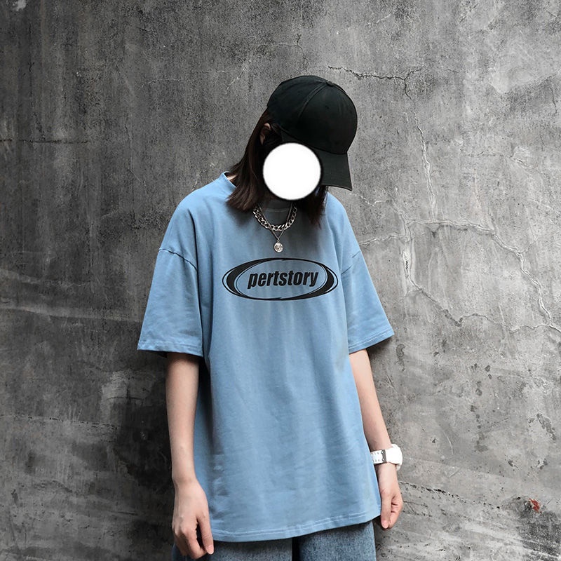 Áo Thun COZOK Tay Ngắn Dáng Rộng In Chữ Kiểu Hồng Kông Cá Tính