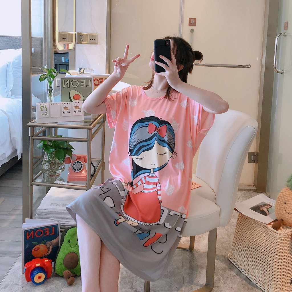 đồ ngủ Ngắn Tay In Họa Tiết Dễ Thương Cho Nữ | BigBuy360 - bigbuy360.vn