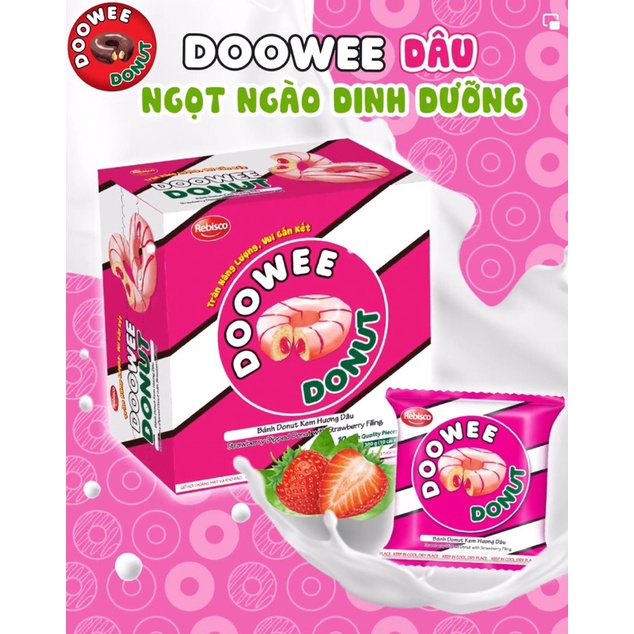 Bánh Donut DOOWEE phủ Phô mai/ Sôcôla/ Dâu/ Cam/ Sữa gói 30g