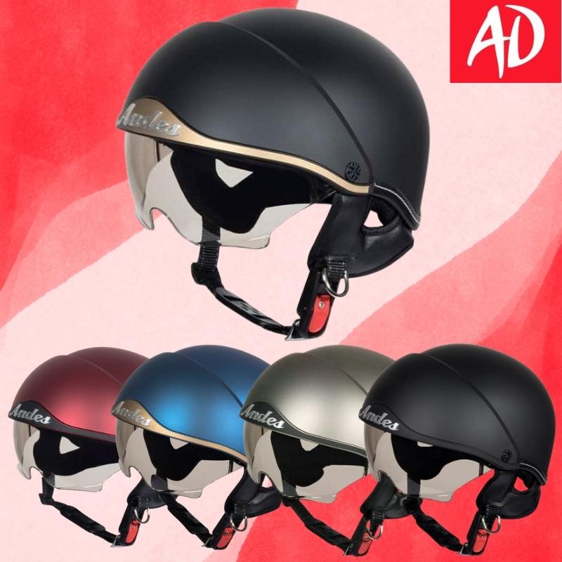 Mũ bảo hiểm nửa đầu Andes 3s 139 có kính âm đi xe máy cho nam và nữ