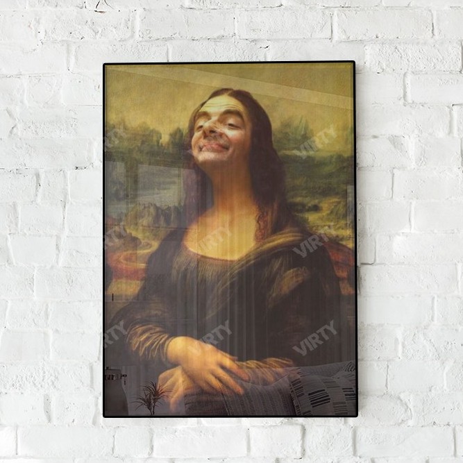 [Freeship Extra] Tranh canvas decor Mona Lisa Bean Troll Art