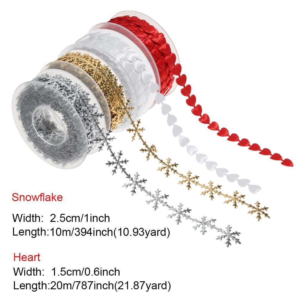 Dây Ruy Băng Họa Tiết Hoa Tuyết / Ngôi Sao / Trái Tim Dùng Trang Trí Giá