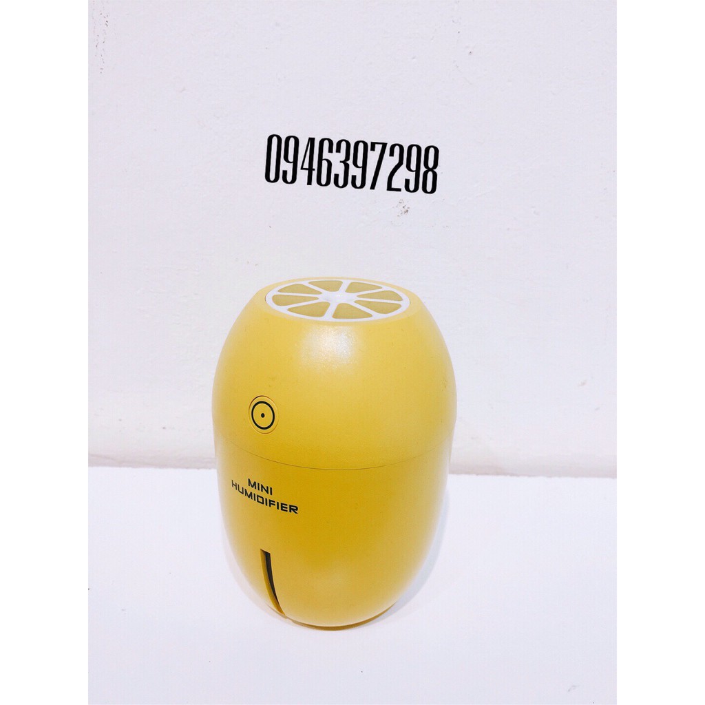 Máy phun sương tinh dầu Máy xông tinh dầu kiêm đèn ngủ Lemon Humidifer màu vàng