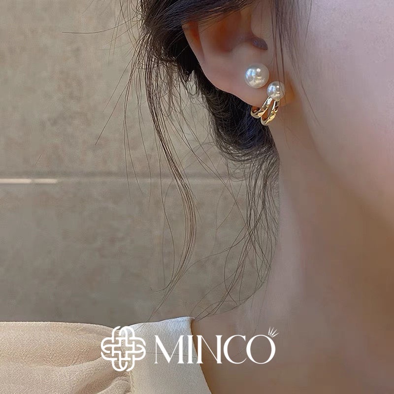 Bông tai Nữ Minco Accessories Hoa tai Ngọc Trai Nhân Tạo phụ kiện trang sức nữ phong cách đẹp sang chảnh BT08
