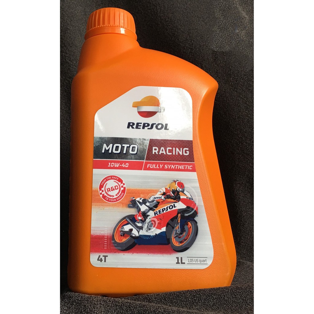 Nhớt Repsol Moto Racing 4T 10w40 dành cho xe máy, xe côn tay