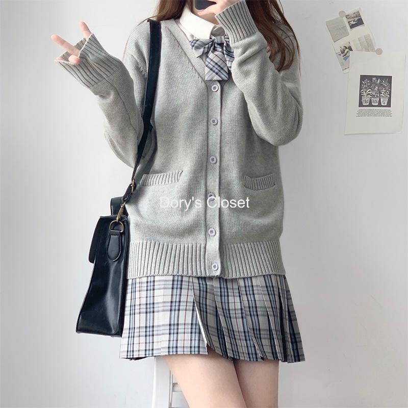 [Có sẵn] Áo khoác len cardigan mỏng dáng rộng đồng phục học sinh Nhật Bản nhà Dory SM07 | BigBuy360 - bigbuy360.vn