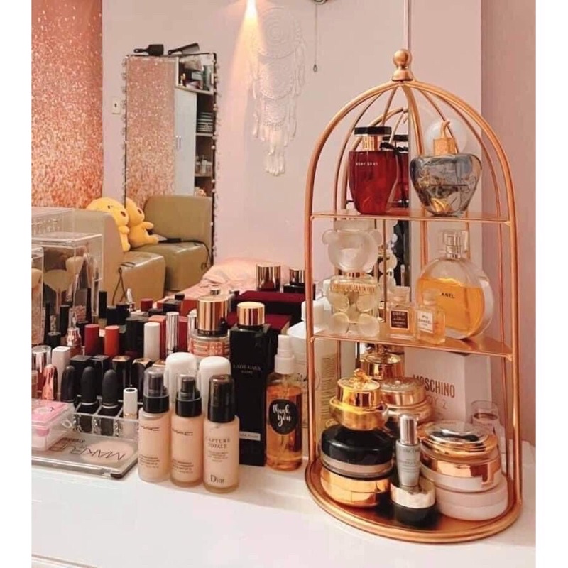 Kệ Để Mỹ Phẩm Lồng Chim 3 Tầng Thiết Kế Sang Trọng 45x22cm