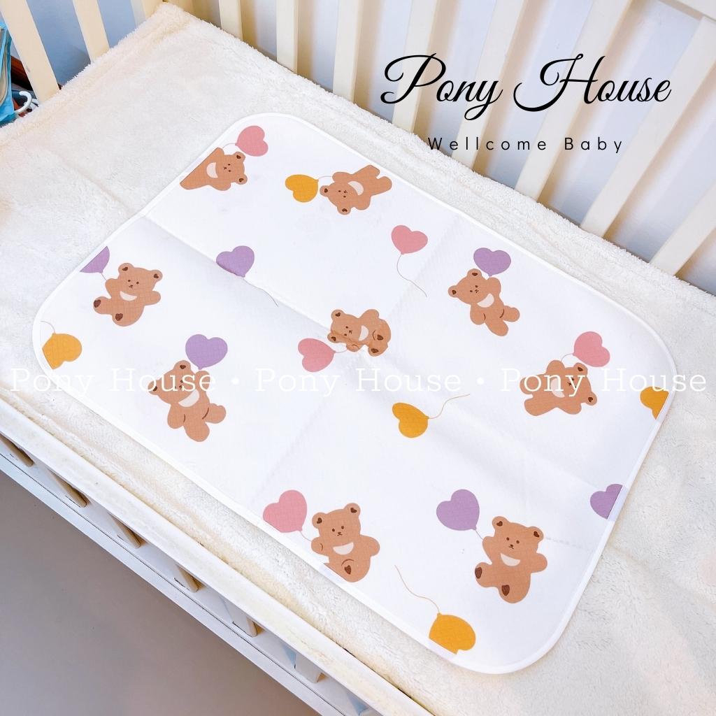 Lót Chống Thấm Cotton In Hình Phong Cách Hàn Quốc  - Tấm Lót Thay Tã Bỉm Chống Thấm Cho Bé Sơ Sinh 4 lớp KT 50* 70cmi