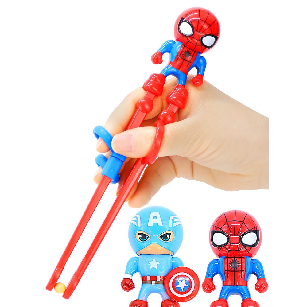 đũa cho bé Tập Ăn Thiết Kế Nhân Vật người nhện Đội trưởng Mỹ 3D Dễ Thương Cho Bé đũa tập ăn đũa ăn cho bé bộ ăn dặm đũa em bé đũa tập gắp cho bé đũa tập ăn cho bé