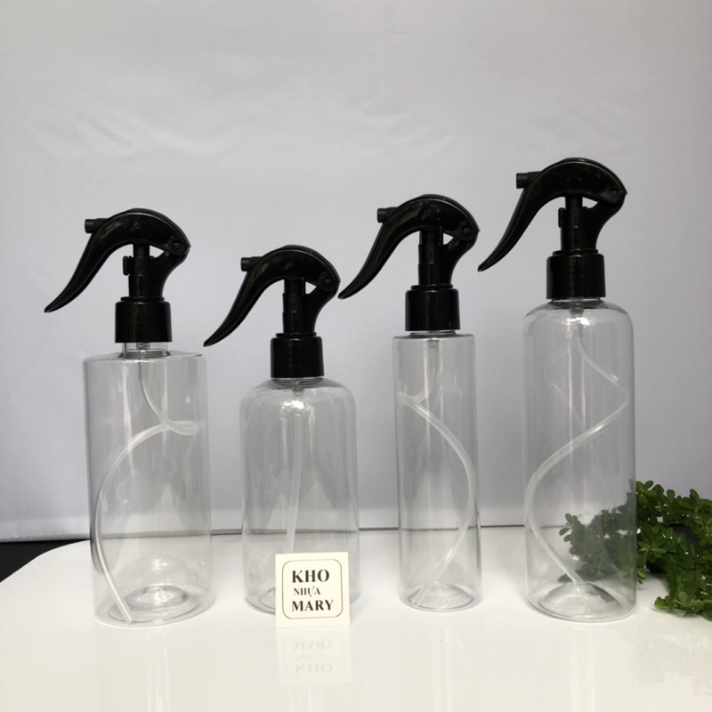 Bình nhựa trong 500ml xịt nước tưới cây / Xịt Cồn - Chai pet nhựa xịt Tóc bamber phun sương / vòi nhấn nhỏ giọt đựng
