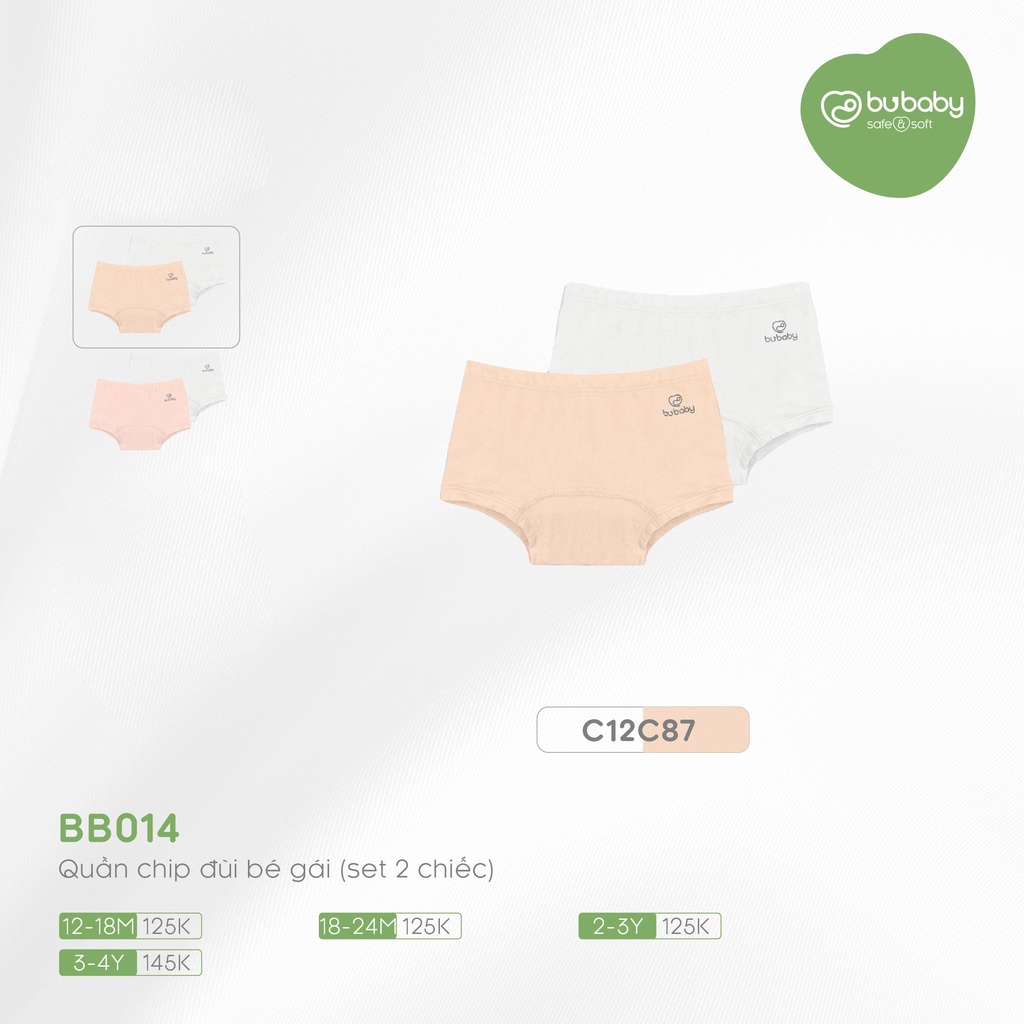 BU BABY- Set 2 quần chip đùi cho bé gái Bu baby từ 18 tháng